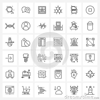 Simple Set of 36 Line Icons such as files, file type, net, file, molecule Vector Illustration
