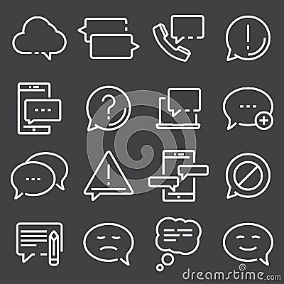 Simple Set of Message Related Vector Line Icons Stock Photo