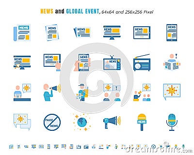 Simple Set of News and Global Event of Coronavirus, Covid-19 Related in Different Platform. Such as Tablet, Phone, Speech Bubble. Vector Illustration