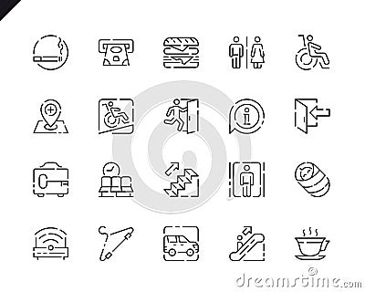 Simple Set Public Navigation Line Icons for Website Vector Illustration