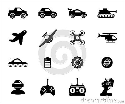 Simple Set of remote control toy Related Vector icon graphic design. Contains such Icons as remote controller, car, drone, game, Stock Photo