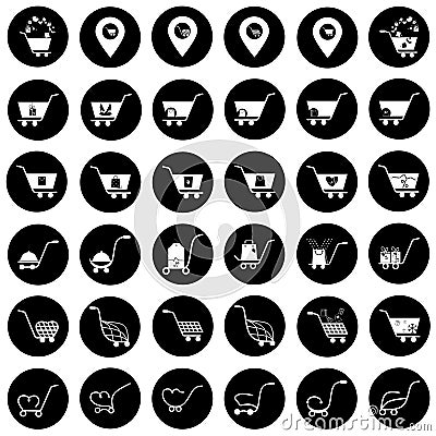 Simple set of shopping cart, trolley vector icons. Contains such icons as mobile shop, web site, and ui. Cart flat collection of w Vector Illustration