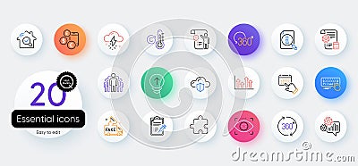 Simple set of Swipe up, Computer keyboard and Group line icons. For web application. Vector Vector Illustration