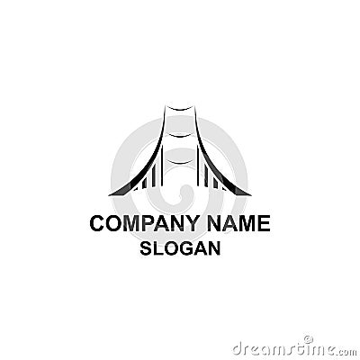 Simple bridge logo. Stock Photo