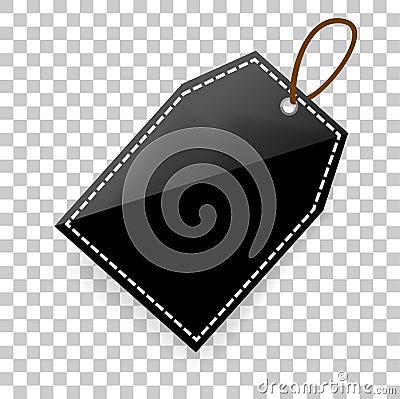 Simple shinning rectangle Blank Tag with soft shadow at transparent effect background Vector Illustration