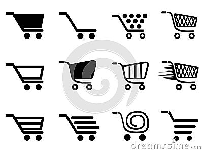 Simple shopping cart icons set Vector Illustration