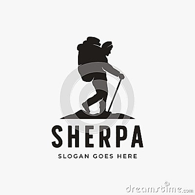 Simple silhouette Sherpa logo vector design Vector Illustration