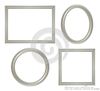 Simple silver frame Vector Illustration