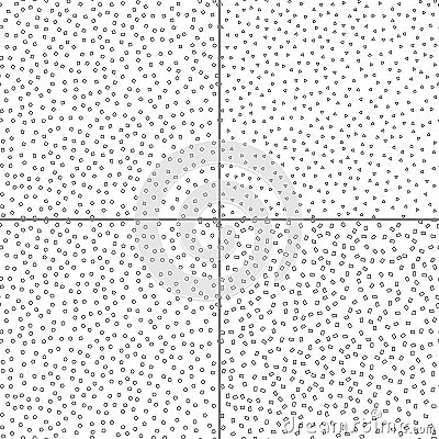 Simple small black and white geometric shapes seamless pattern, vector Vector Illustration