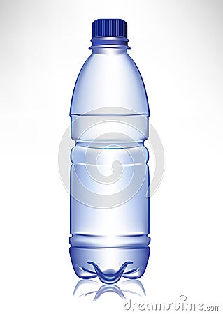 Simple small plastic water bottle Vector Illustration