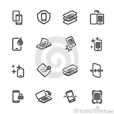 Simple Smart Cover Icons Vector Illustration