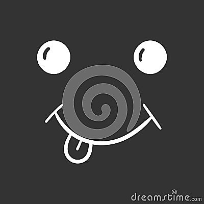 Simple smile with tongue vector icon. Vector Illustration