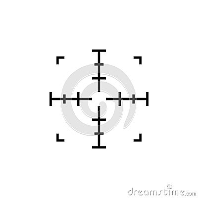 Simple sniper rifle aim target. AR crosshairs. Gun scope icon Vector Illustration