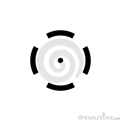 Simple sniper target black icon Vector Illustration