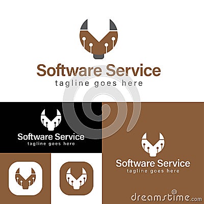 Simple software service logo. Creative concept,software related. Minimalistic Vector Illustration. Modern logotype Vector Illustration