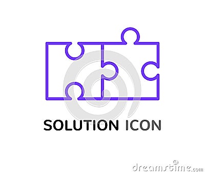 Simple solution puzzle concept, solving problem assemble icon design Vector Illustration