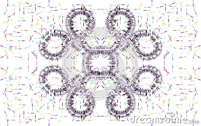 Illustration of multi colour spiny floral design Stock Photo