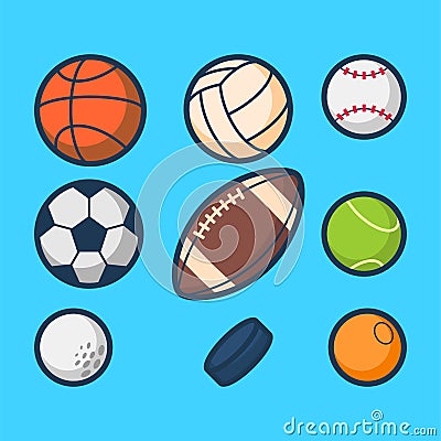 Simple Sport Ball Cartoon Vector Vector Illustration