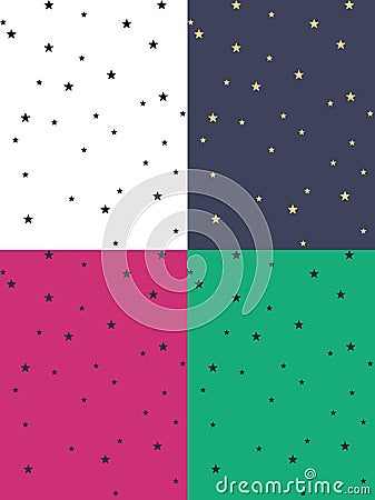 Simple star seamless hand drawn repeat print pattern textile background stars night sky Stock Photo