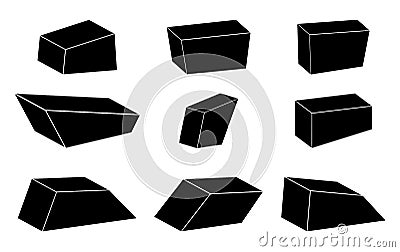 Simple stone set vector symbol icon design Vector Illustration