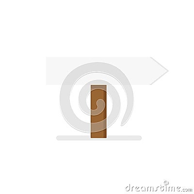 Simple street pointer white arrow empty frame on white background with shadow Stock Photo