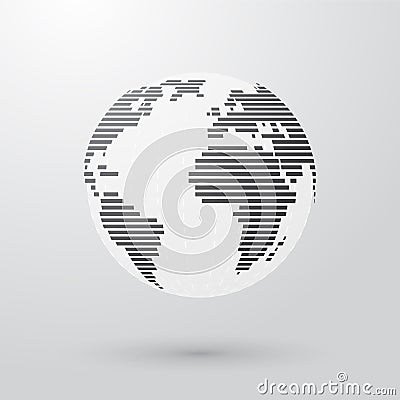 Simple striped earth Vector Illustration
