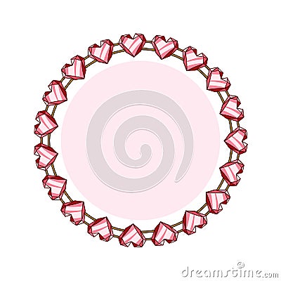 Simple style round jewelry frame template Vector Illustration