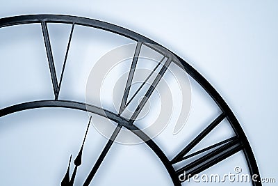 Simple style wall clock with woman number, On five Stock Photo