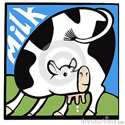 Simple stylised cow Stock Photo