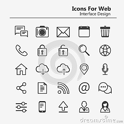 Simple stylish Outline icon set for web and mobile. Vector Illustration