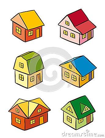 Simple stylized houses Vector Illustration