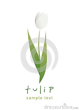 Simple and stylized tulip flower isolated on white background Stock Photo