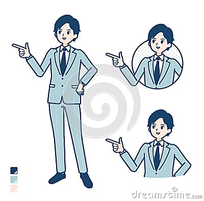 Simple suit businessman_commentary Vector Illustration