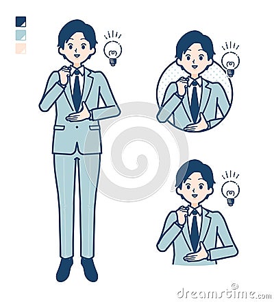 Simple suit businessman_idea Vector Illustration