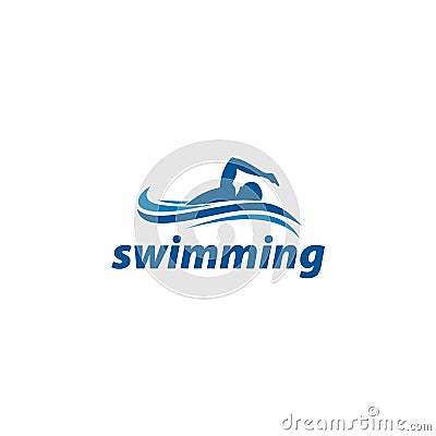 Simple Swimming Logo design inspiration - Vector Stock Photo