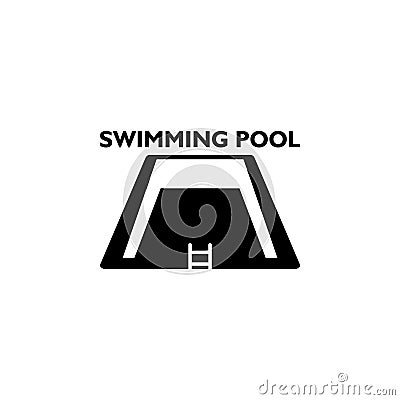 Simple Swimming pool icon logo sign Vector Illustration