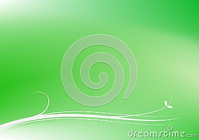 Simple Swirl on Green Curve Abstract Background Vector Cartoon Illustration