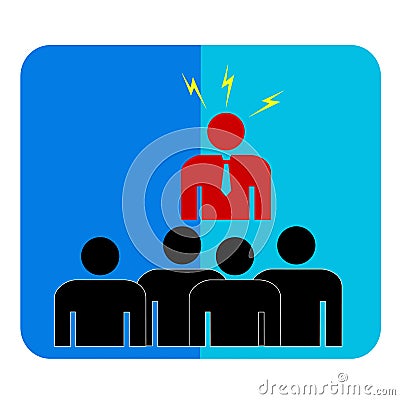 Simple symbol, Business Man Angry to other men Vector Illustration