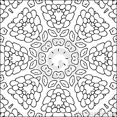 Simple symmetric coloring page for kids and adults. Stock Photo