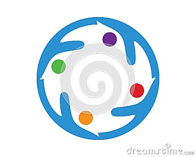 Simple Teamwork and Brainstorm Symbol Vector Illustration