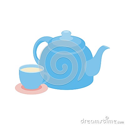 Simple teapot, hand drawn vector illustration Cartoon Illustration
