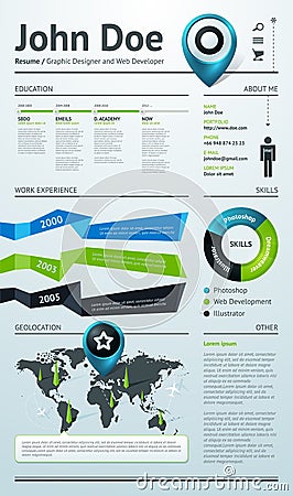 Simple template for your resume Vector Illustration