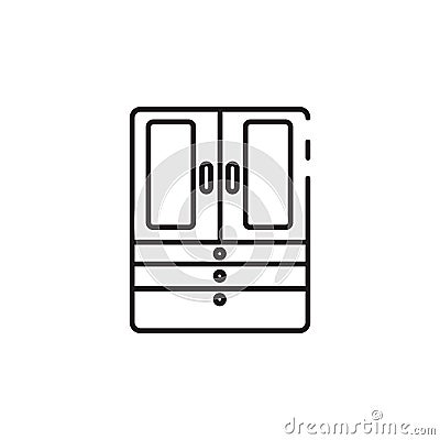 Thin line cupboard icon Vector Illustration