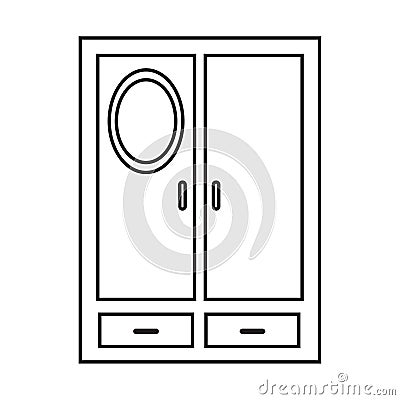 Thin line cupboard icon Vector Illustration