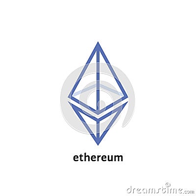Simple thin line ethereum logo Vector Illustration