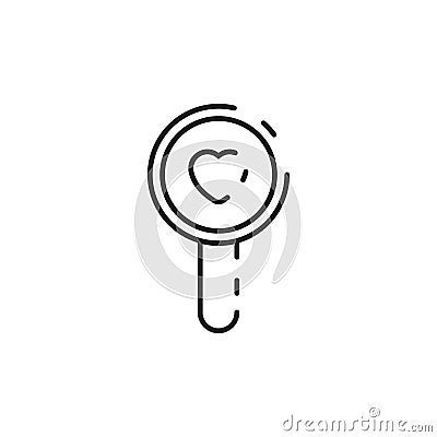 Thin line magnifying glass icon Vector Illustration