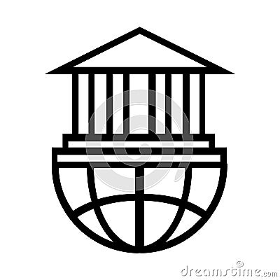 Thin line pantheon icon Vector Illustration