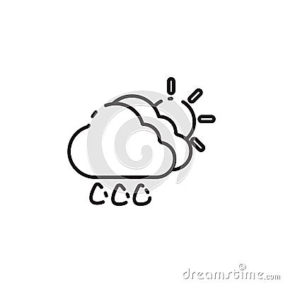 Thin line rainy icon Vector Illustration