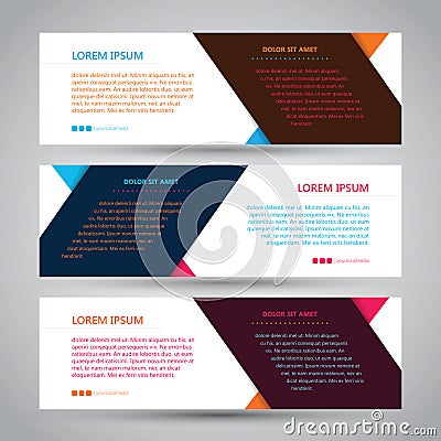 Simple Three Color Banner Vector Illustration