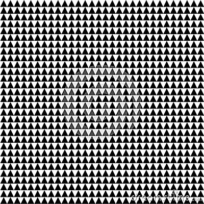 Simple tiny linear triangle pattern in black on an isolated white backdrop Vector Illustration
